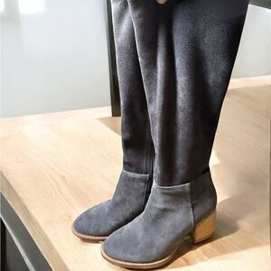 Blondo Nada Waterproof Suede Knee High Boots Grey 6.5